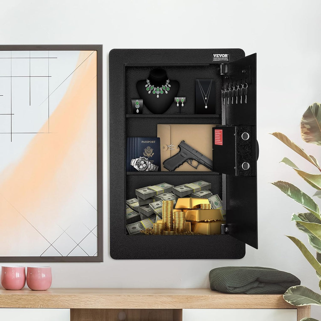 Concealed Wall Safe with Keypad — 25.59" Between-the-Studs Security Cabinet