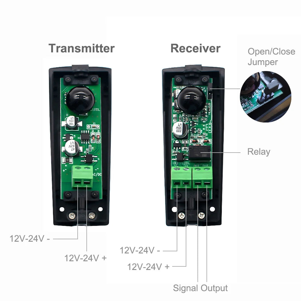 Infrared Sensor Photocell for Gates Security Gate Motion Detector Beams Detector Garage Door Barrier Security Infrared Sensor