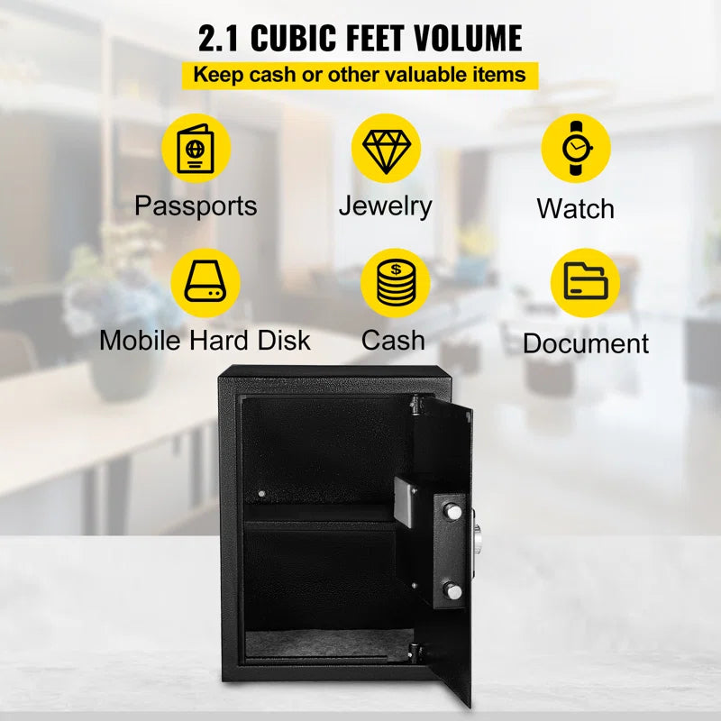 High-Security Biometric Safe Box – Solid Steel Digital Electronic Safe