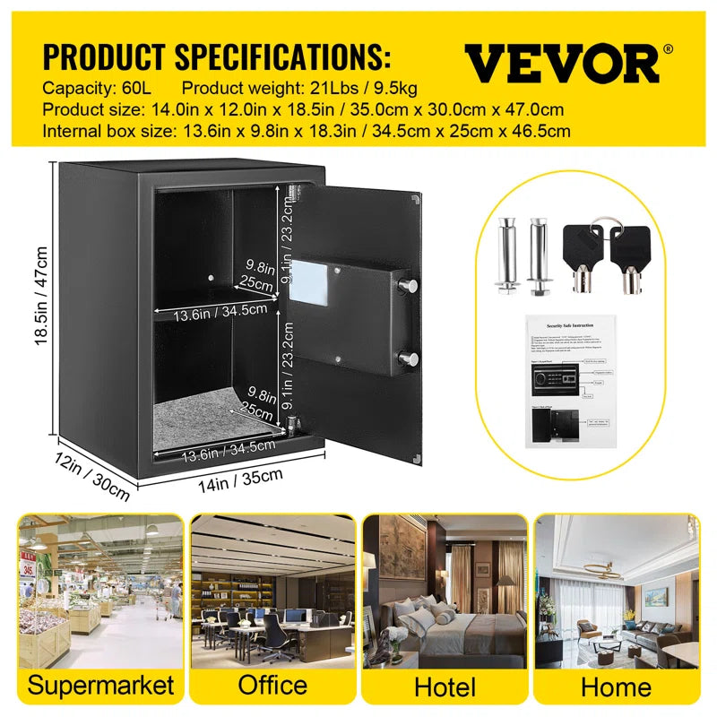 High-Security Biometric Safe Box – Solid Steel Digital Electronic Safe
