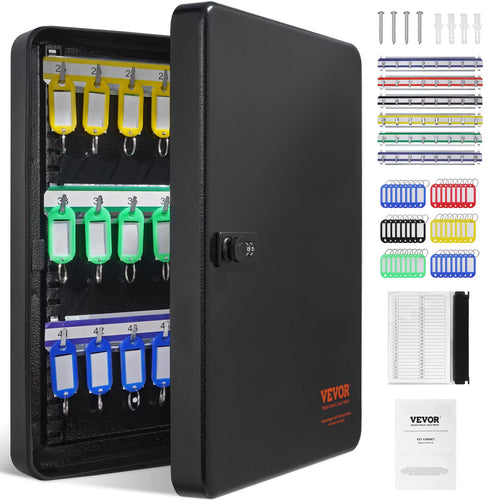 48-Key Lock Box Cabinet – Wall-Mount Key Organizer with Lock for Home, Office & Rentals