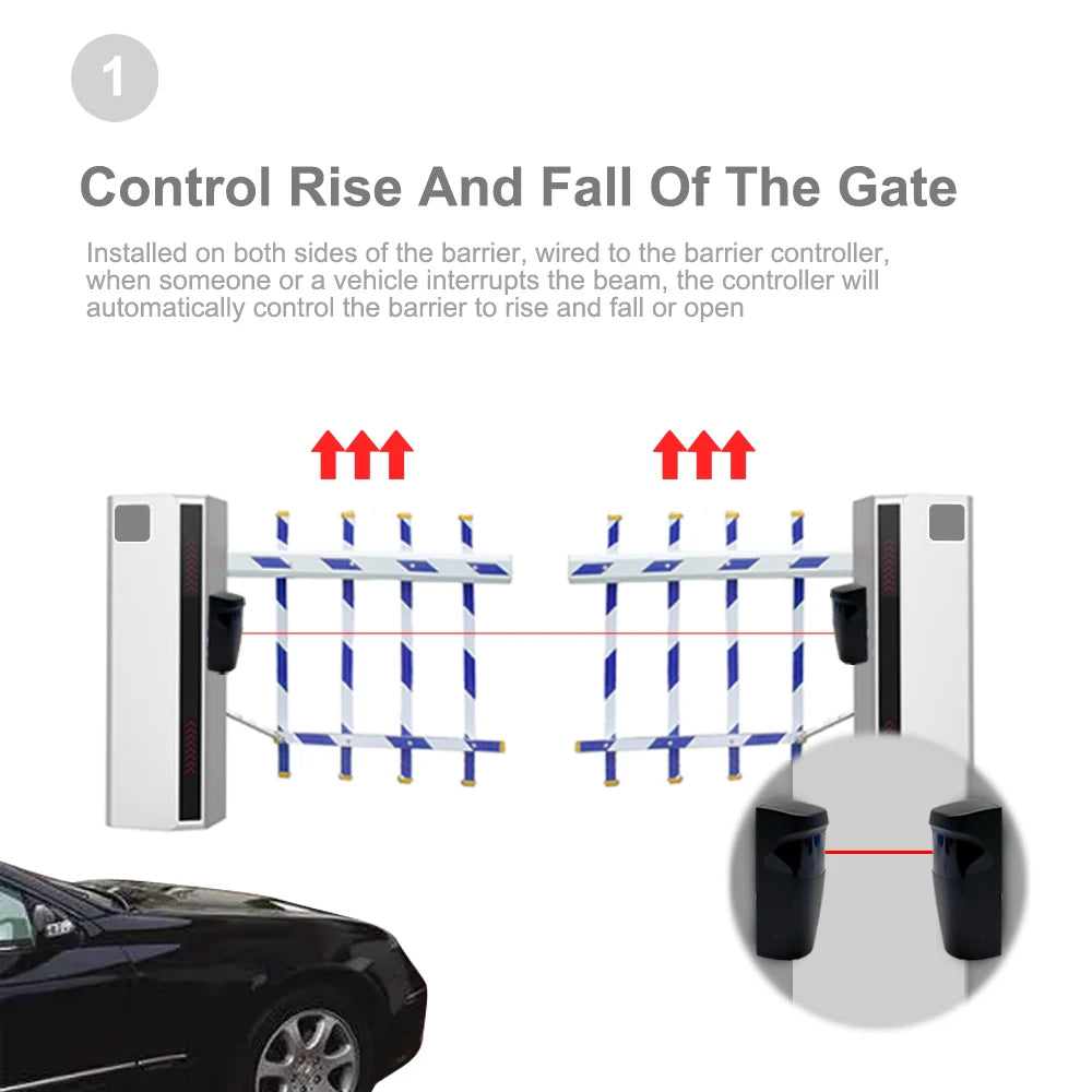 Infrared Sensor Photocell for Gates Security Gate Motion Detector Beams Detector Garage Door Barrier Security Infrared Sensor