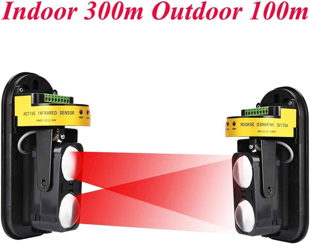 Dahszil Dual Laser Alarm Beam Sensor,300M Outdoor 60M Infrared Detector