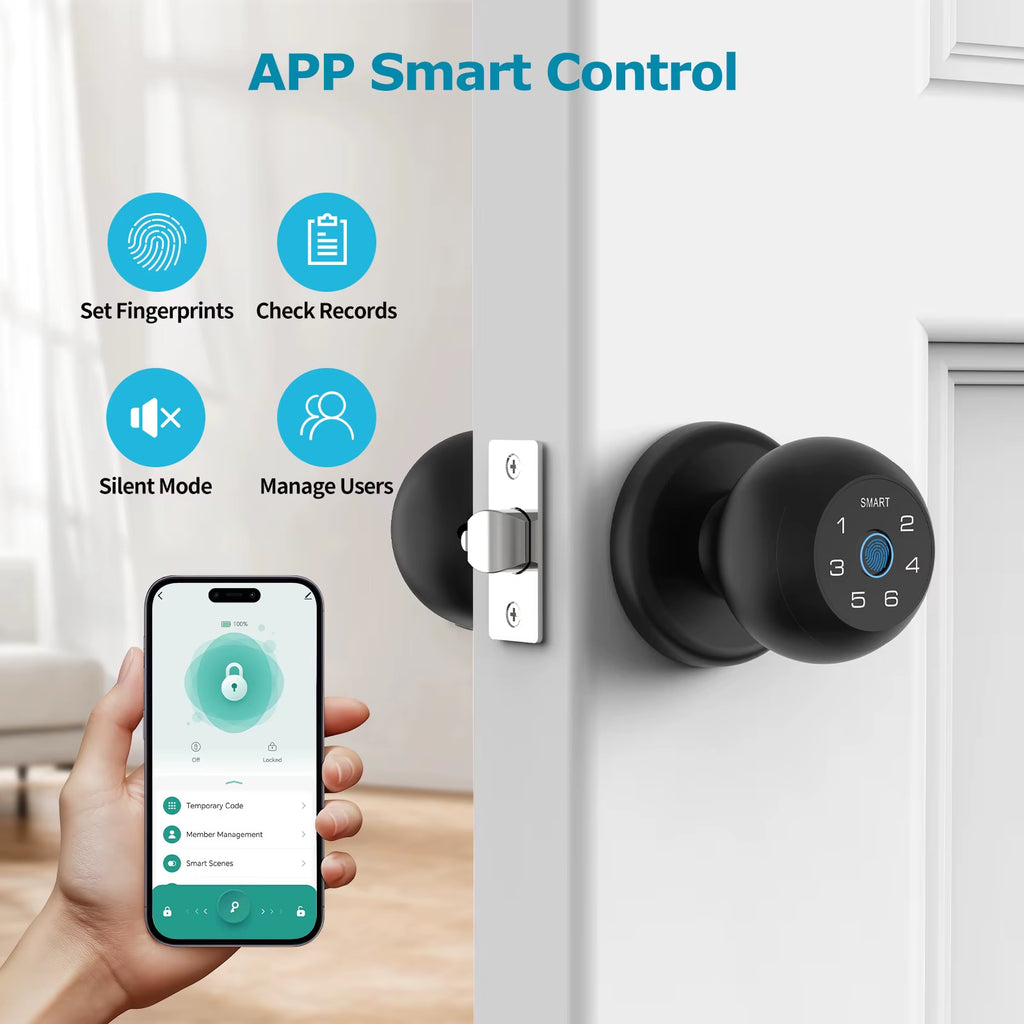 3-in-1 Smart Biometric Deadbolt Lock – Fingerprint, Keypad & App Control
