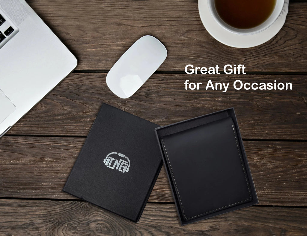 Leather AirTag Wallet — RFID Blocking Bifold with Hidden Tracker Pocket
