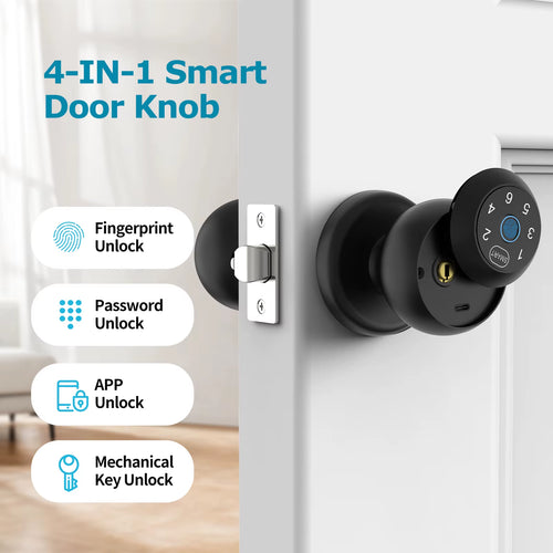 3-in-1 Smart Biometric Deadbolt Lock – Fingerprint, Keypad & App Control