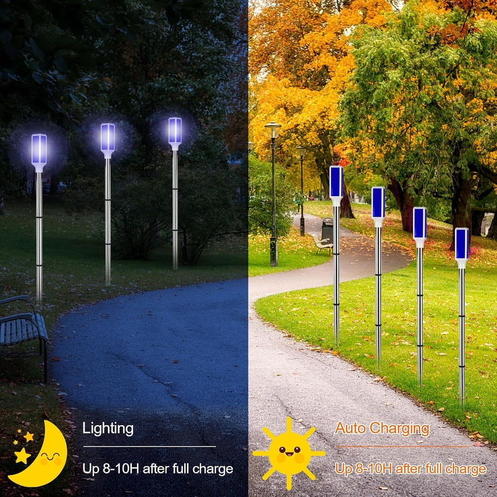 10 PCS Solar Powered Driveway Markers Reflective Driveway Lights Blue Landscape Driveway Reflectors Solar Driveway Lights for Snow Road Outdoor Yard Parking Sidewalk Driveway Entrance