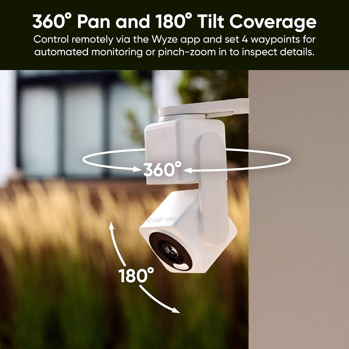 Cam Pan V4 4K Indoor/Outdoor Security Camera, 360° Pan/Tilt, 8X Zoom