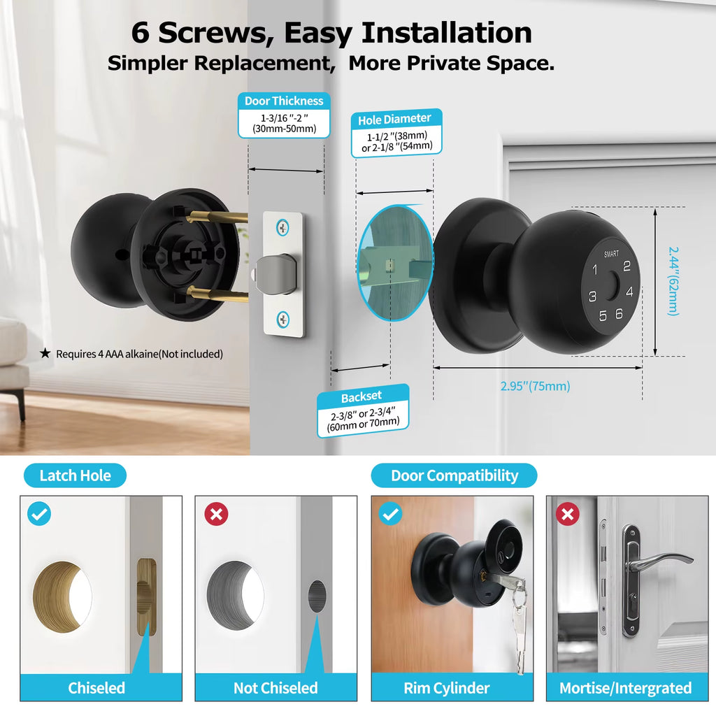 3-in-1 Smart Biometric Deadbolt Lock – Fingerprint, Keypad & App Control