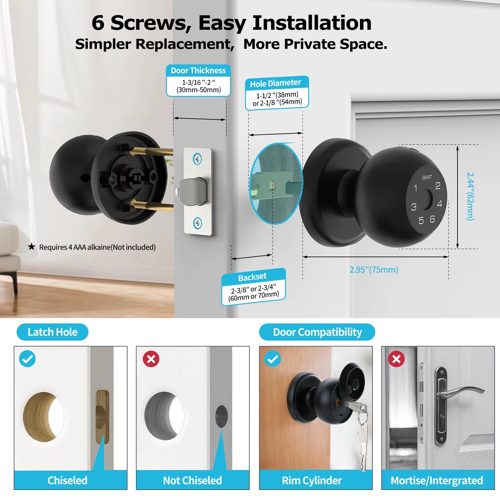 3-in-1 Smart Biometric Deadbolt Lock – Fingerprint, Keypad & App Control