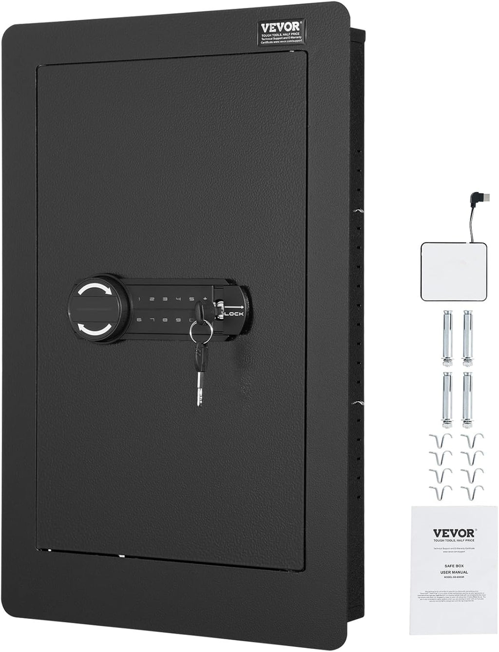 Concealed Wall Safe with Keypad — 25.59" Between-the-Studs Security Cabinet