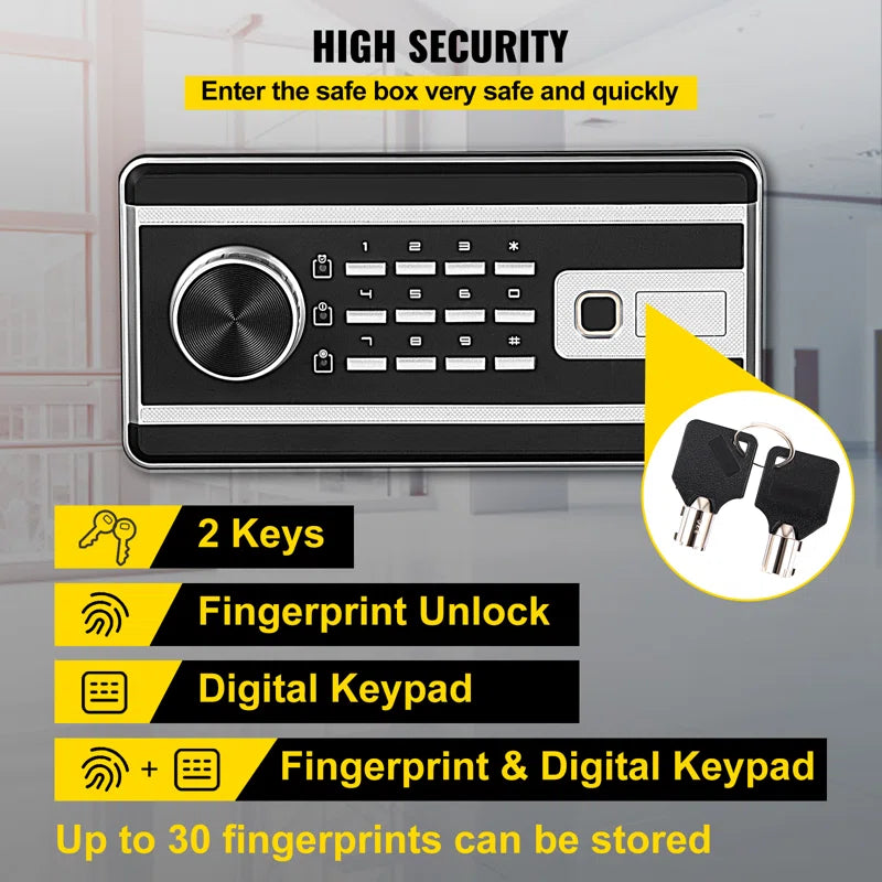 High-Security Biometric Safe Box – Solid Steel Digital Electronic Safe