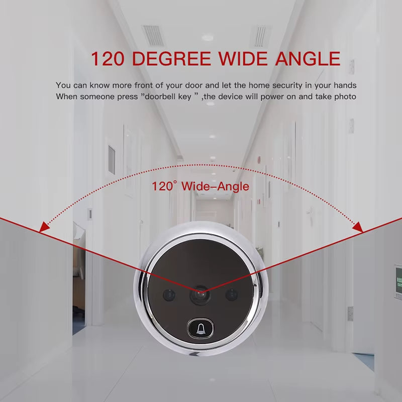 Digital Peephole Door Camera – 2.8" Screen Door Viewer with Night Vision & Photo Recording