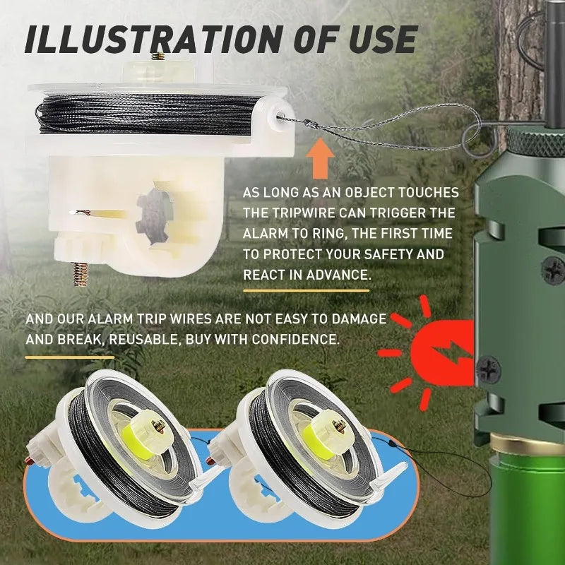 Perimeter Alarm Trip Wire Weatherproof Motion Detection Security Alert for Camping Hiking Outdoor Survival Early Warning Hunting