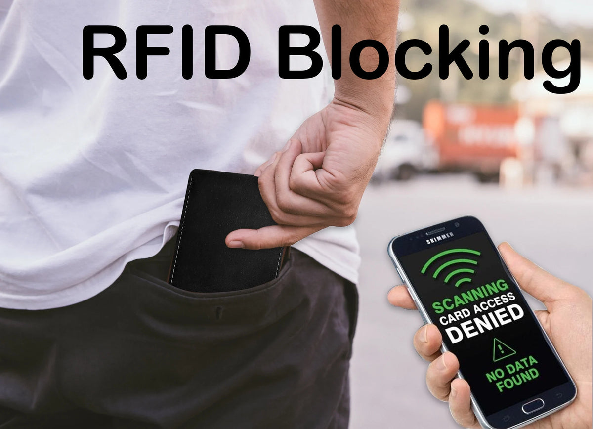 Leather AirTag Wallet — RFID Blocking Bifold with Hidden Tracker Pocket