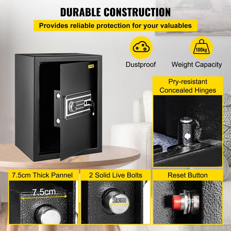 High-Security Biometric Safe Box – Solid Steel Digital Electronic Safe