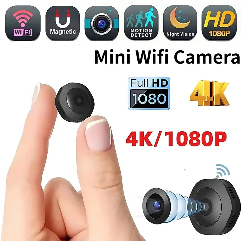 Mini 4K HD Wireless Security Camera with Night Vision & Audio